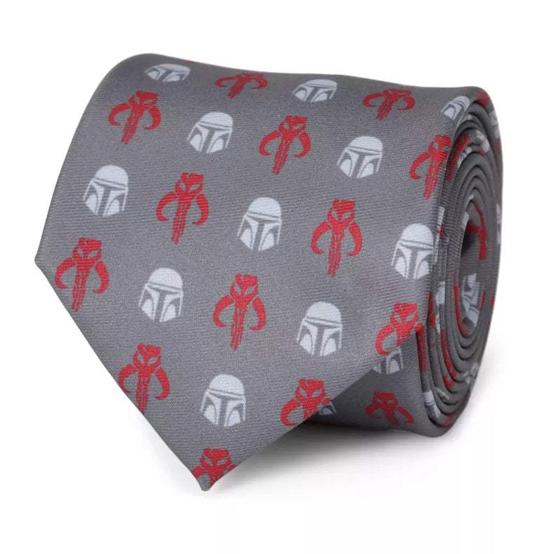 Star Wars Mandalorian and Mythosaur Red and Gray Tie - Cufflinks.com - Flyclothing LLC