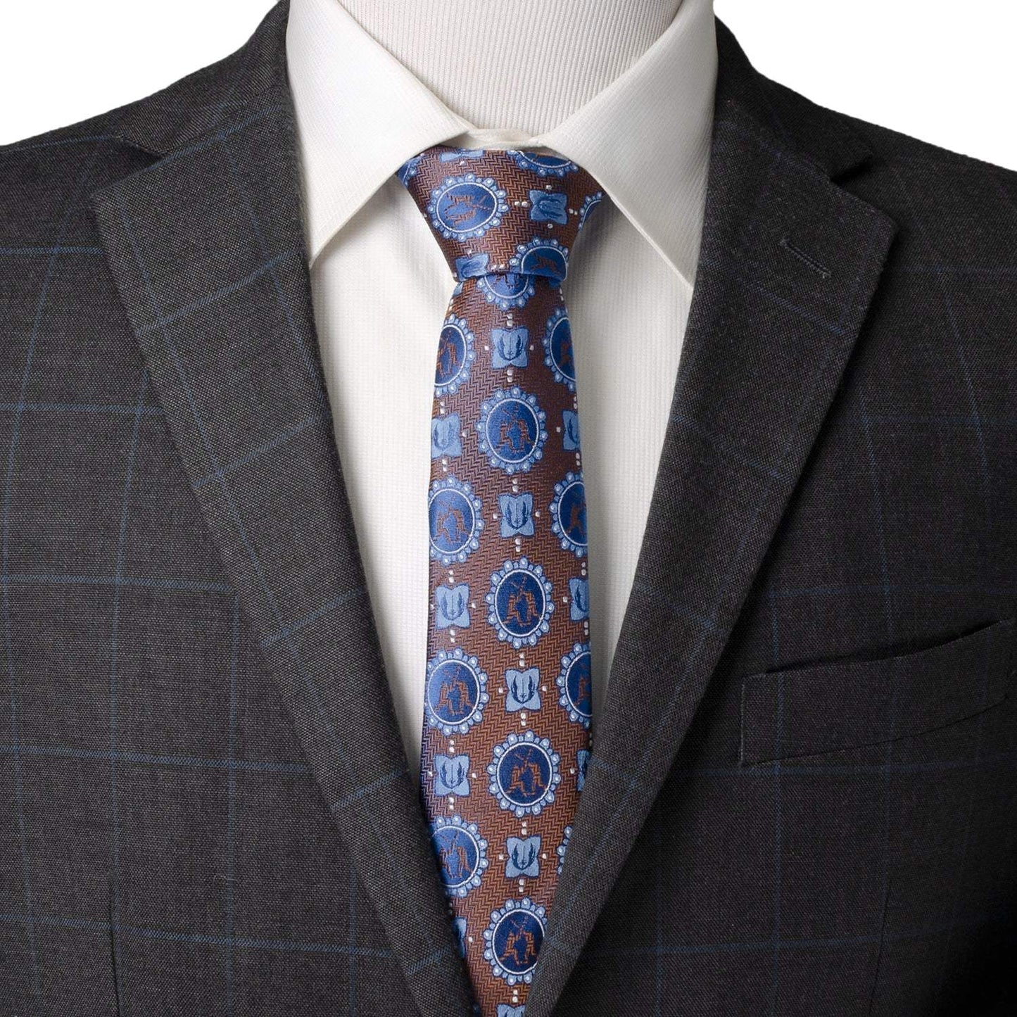 Star Wars Obi-Wan Kenobi and Anakin Skywalker LIGHTSABER Battle Blue Tie - Cufflinks.com - Flyclothing LLC