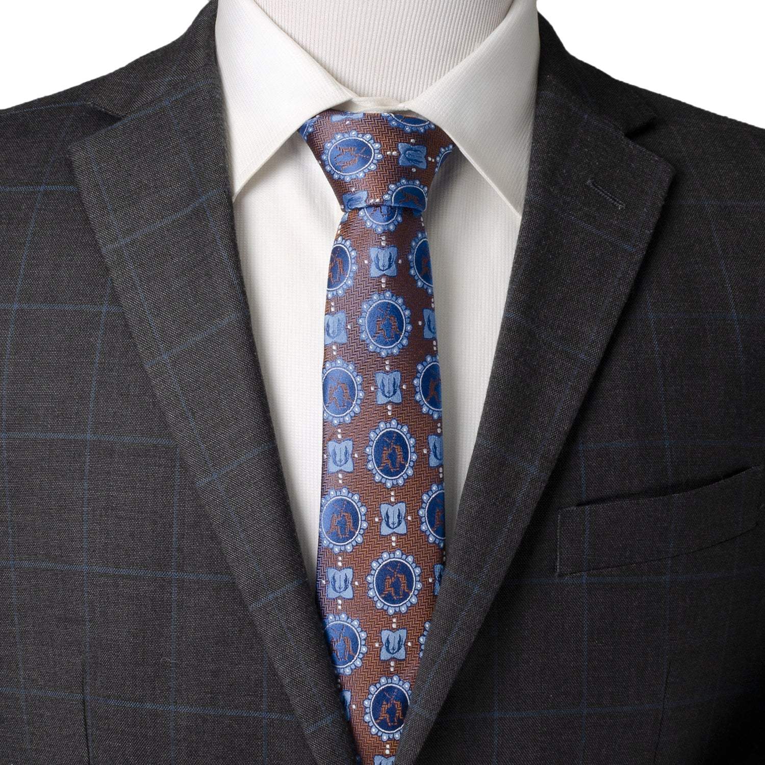Star Wars Obi-Wan Kenobi and Anakin Skywalker LIGHTSABER Battle Blue Tie - Cufflinks.com - Flyclothing LLC