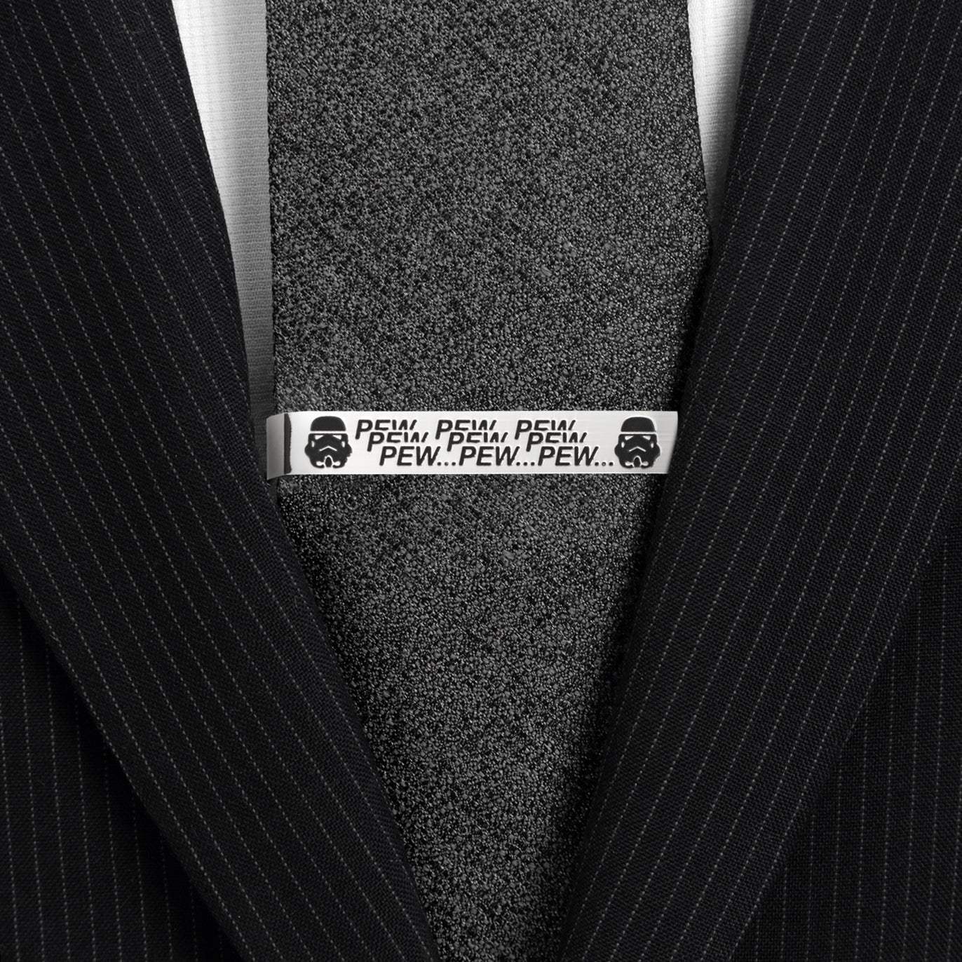 Star Wars Stormtrooper Pew Pew Pew Tie Bar - Cufflinks.com - Flyclothing LLC