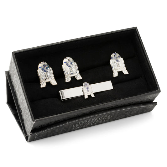 Star Wars R2-D2 Cufflinks, Lapel Pin, and Tie Bar 3-Piece Gift Set