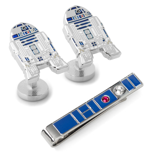 Star Wars R2-D2 Cufflinks and Blue Tie Bar Gift Set