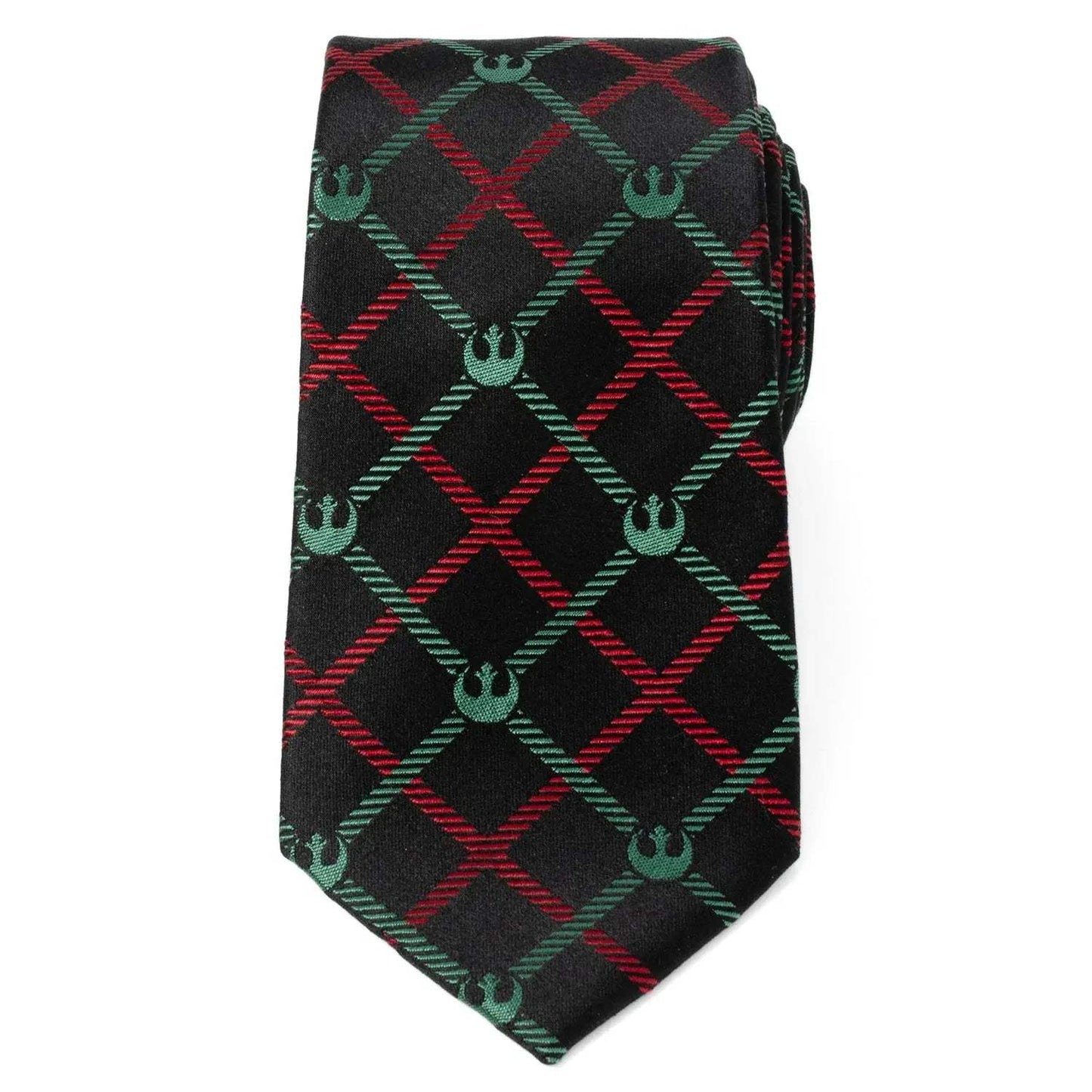 Star Wars Rebel Alliance Crest Red, Green, and Black Plaid Tie - Cufflinks.com - Flyclothing LLC