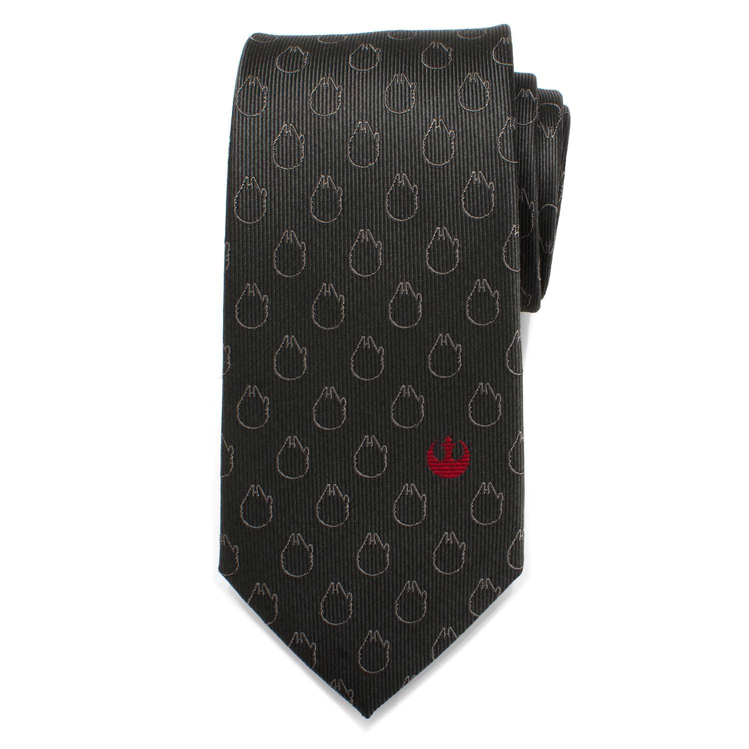 Star Wars Rebel Alliance and Millennium Falcon Gray Tie with Red Crest - Cufflinks.com - Flyclothing LLC