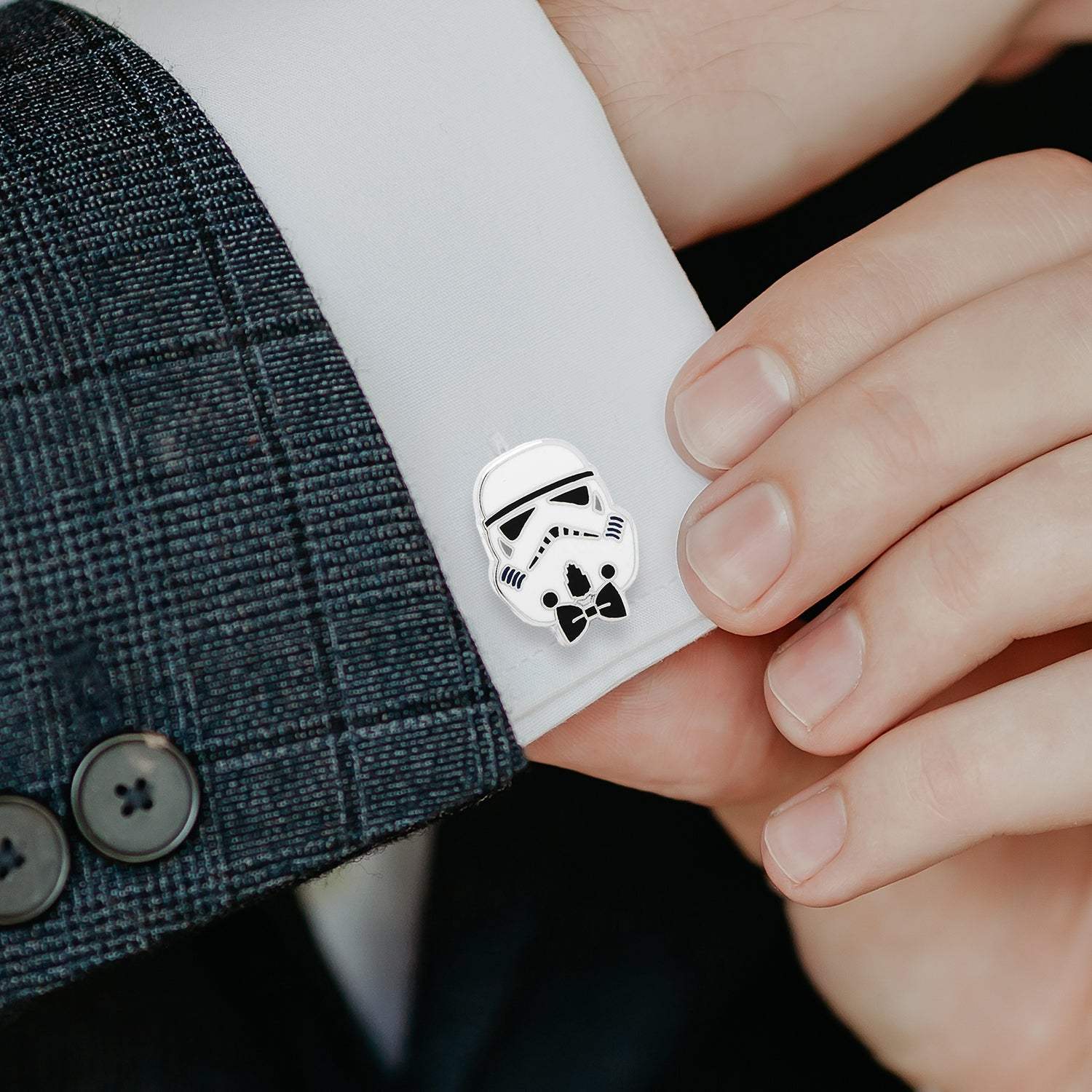 Star Wars Stormtrooper with Bow Tie Cufflinks - Cufflinks.com - Flyclothing LLC
