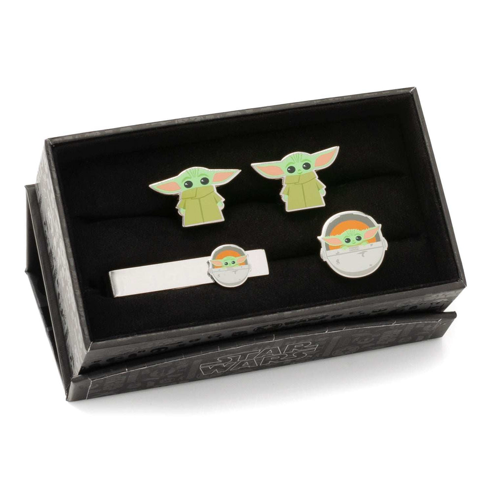 Star Wars Grogu Cufflinks, Tie Bar, and Lapel Pin Gift Set - Cufflinks.com - Flyclothing LLC