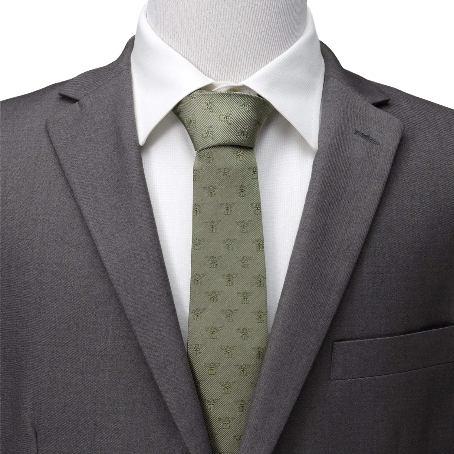 Star Wars Grogu Sage Green Tie - Cufflinks.com - Flyclothing LLC