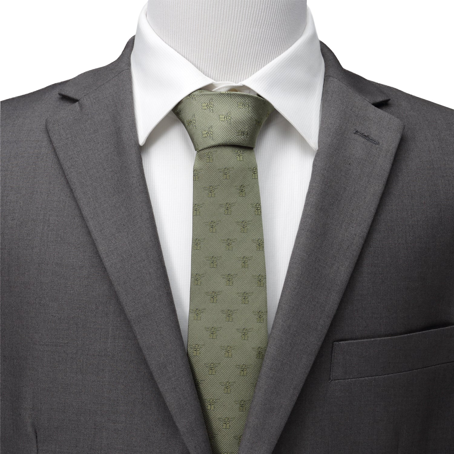 Star Wars Grogu Sage Green Tie - Cufflinks.com - Flyclothing LLC