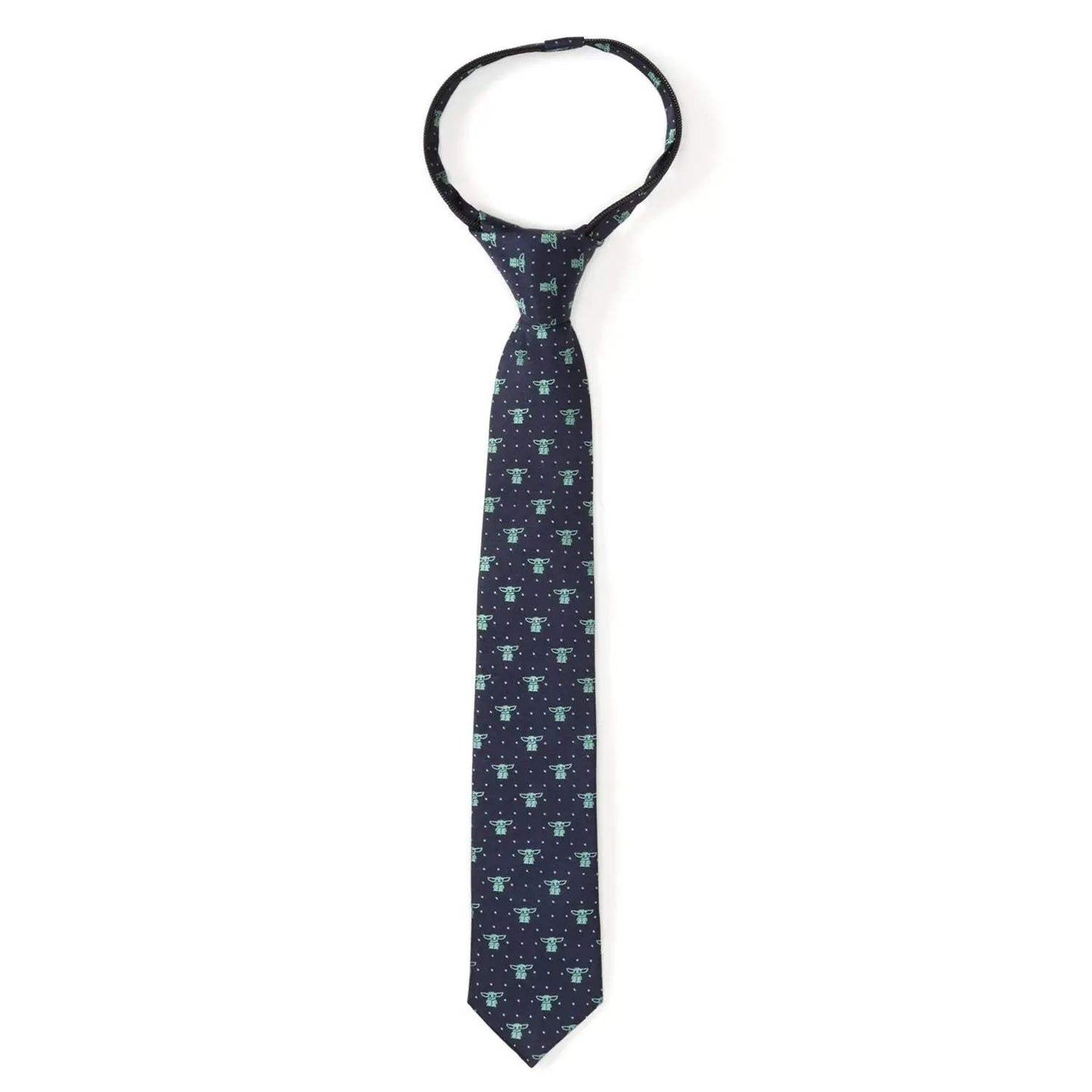 Star Wars Grogu Boy's Navy Dotted Zipper Tie - Cufflinks.com - Flyclothing LLC