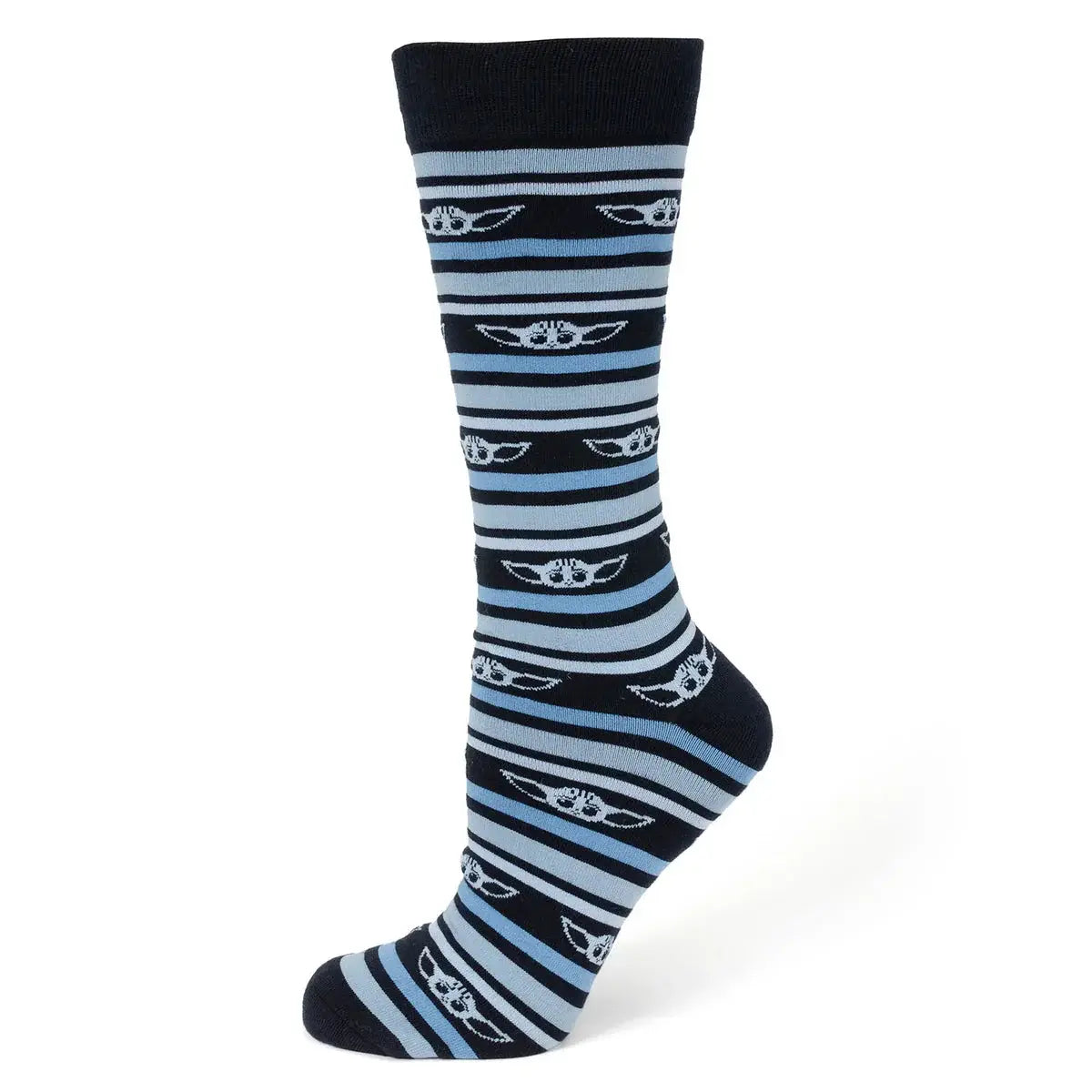 Star Wars Grogu Blue Striped Dress Socks and Lapel Pin Gift Set - Cufflinks.com - Flyclothing LLC