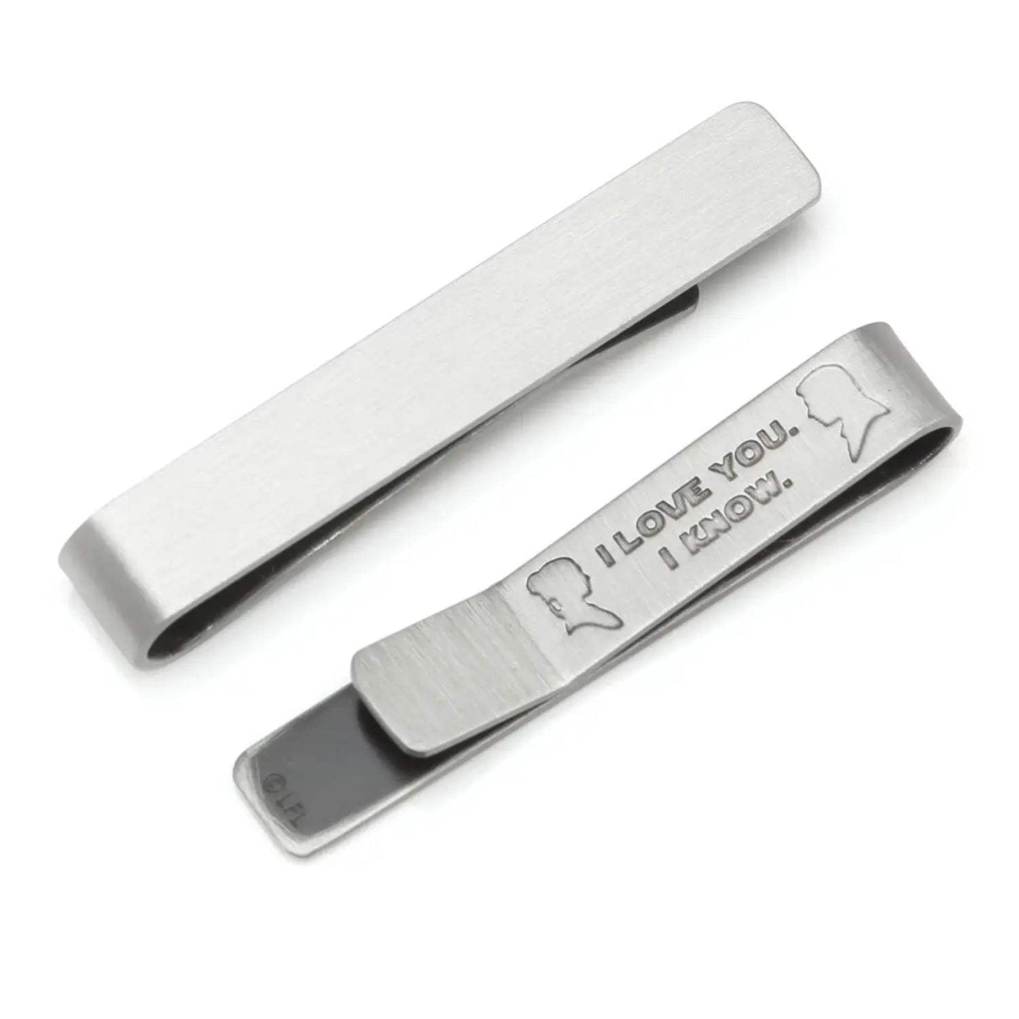 Star Wars Princess Leia and Han Solo "I Love You / I Know" Hidden Message Tie Bar - Cufflinks.com - Flyclothing LLC