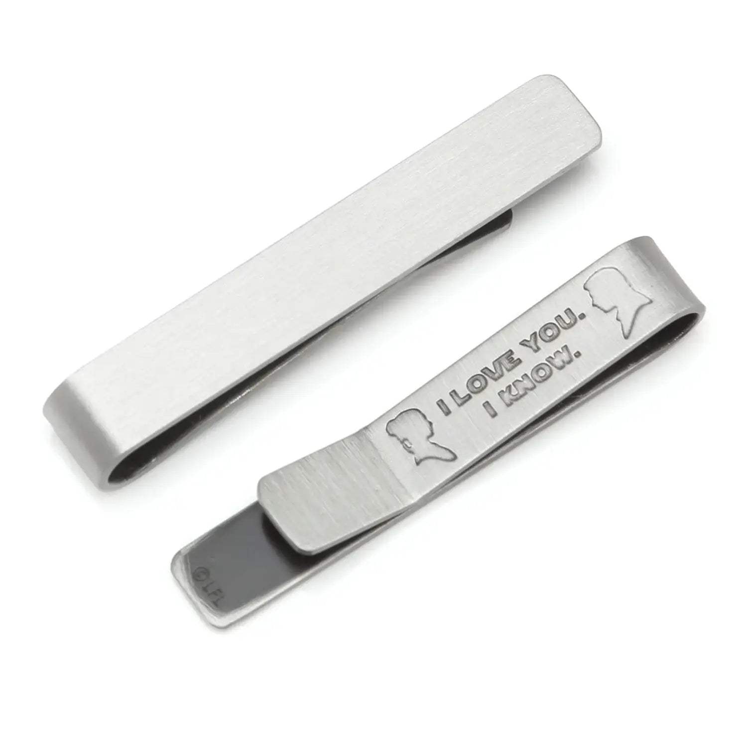 Star Wars Princess Leia and Han Solo "I Love You / I Know" Hidden Message Tie Bar - Cufflinks.com - Flyclothing LLC