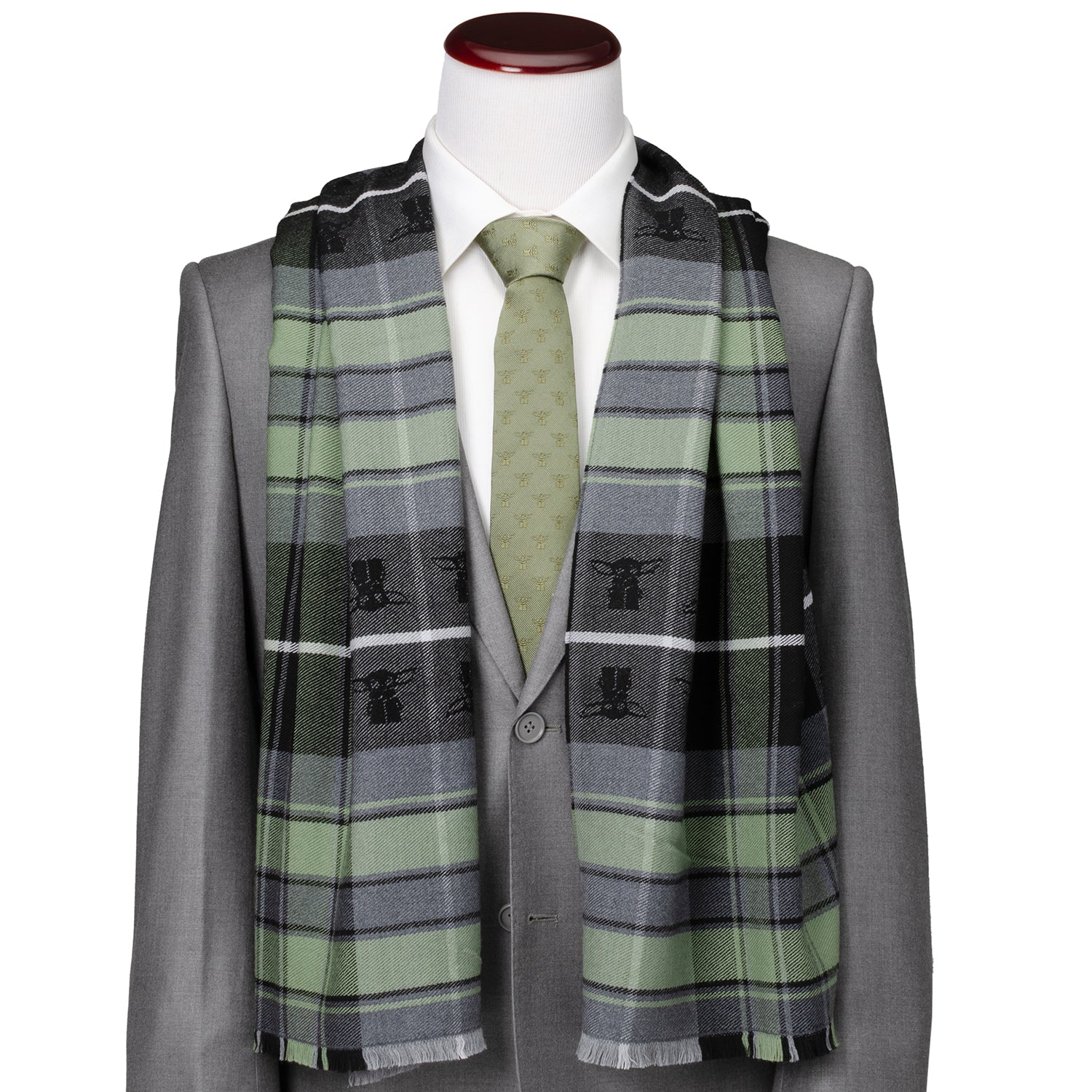 Star Wars Grogu Green and Black Scarf - Cufflinks.com - Flyclothing LLC