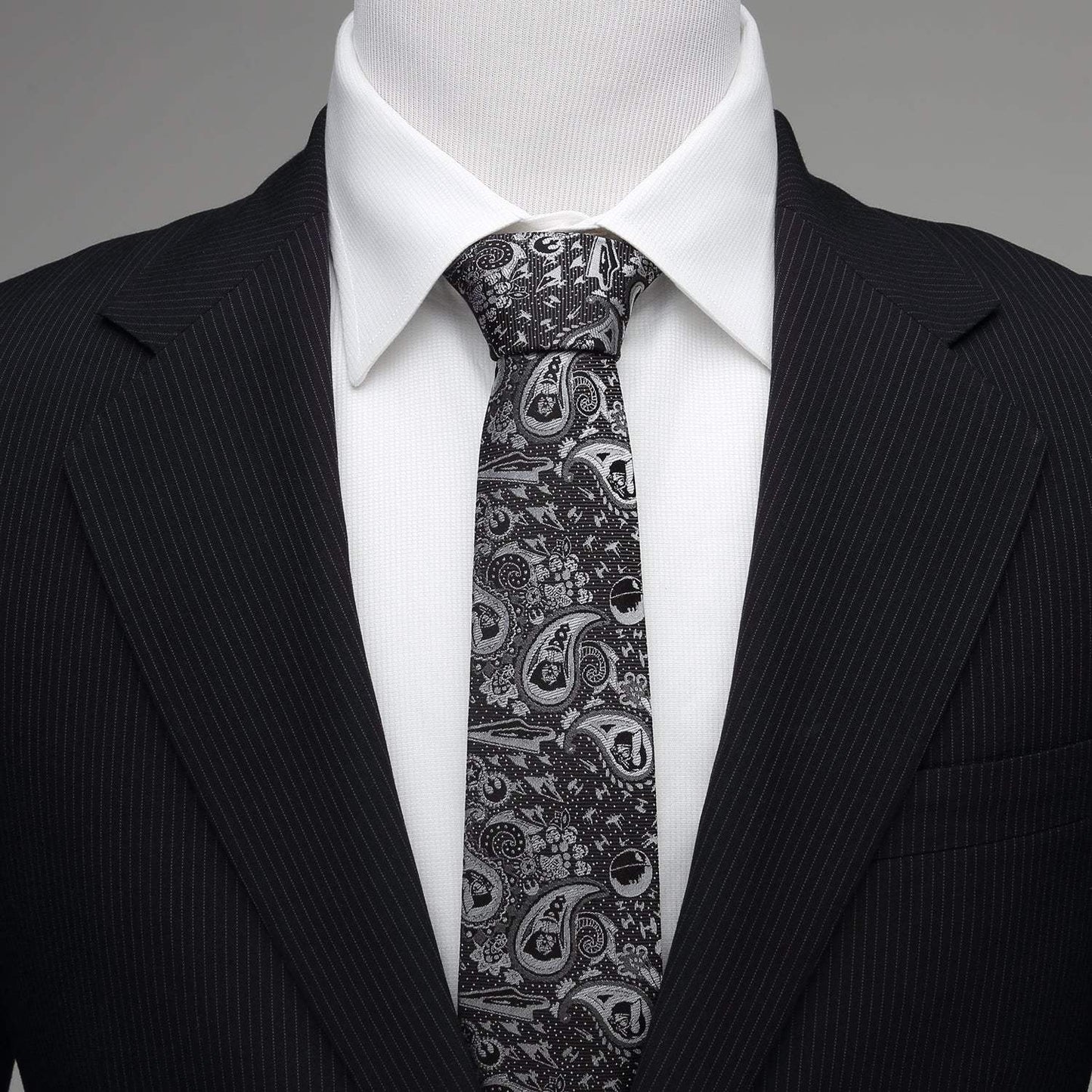 Star Wars Darth Vader Black and White Paisley Tie - Cufflinks.com - Flyclothing LLC