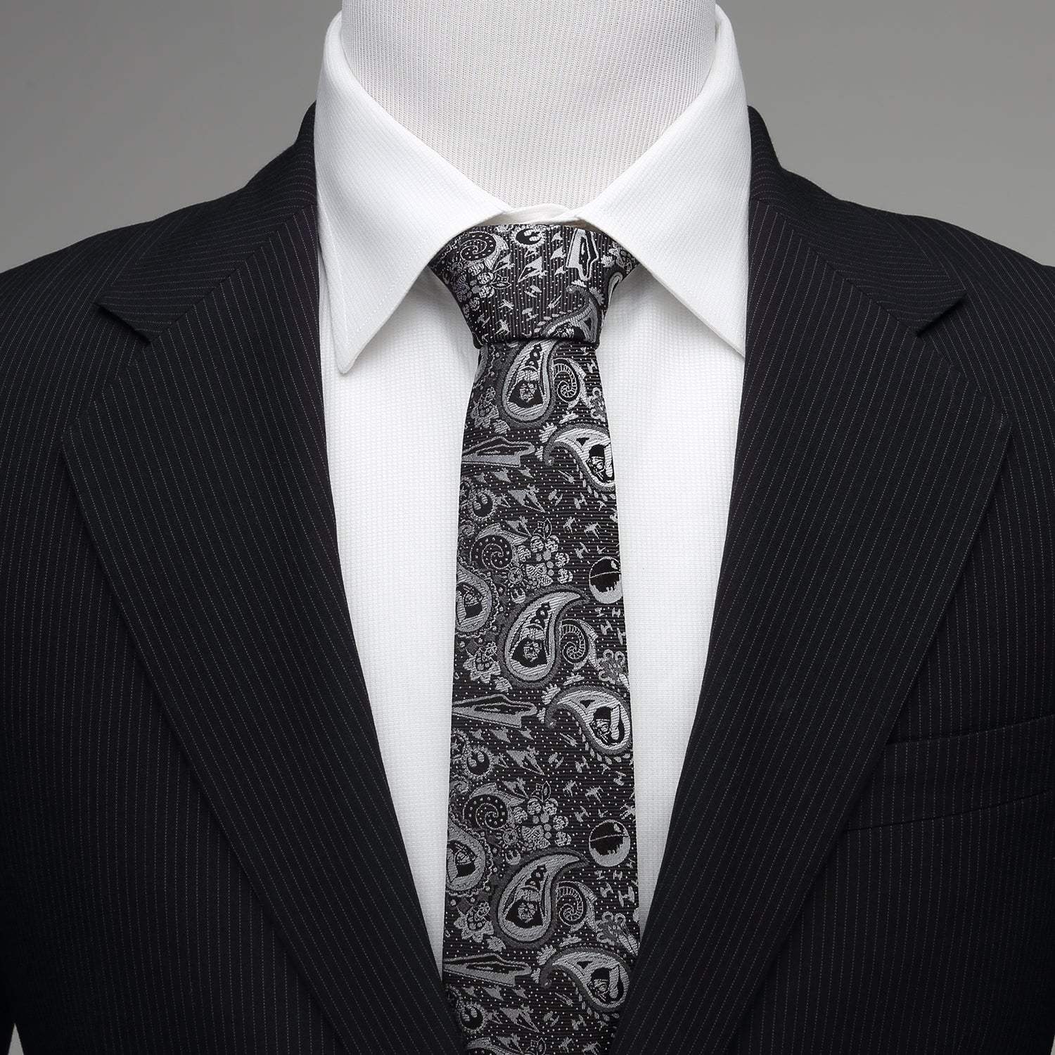 Star Wars Darth Vader Black and White Paisley Tie - Cufflinks.com - Flyclothing LLC