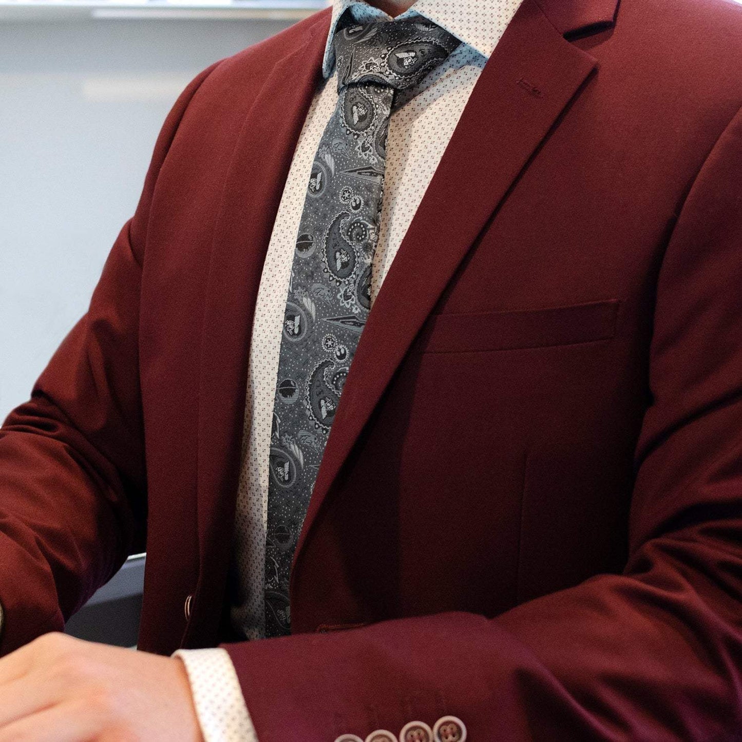 Star Wars Darth Vader Gray Paisley Tie - Cufflinks.com - Flyclothing LLC