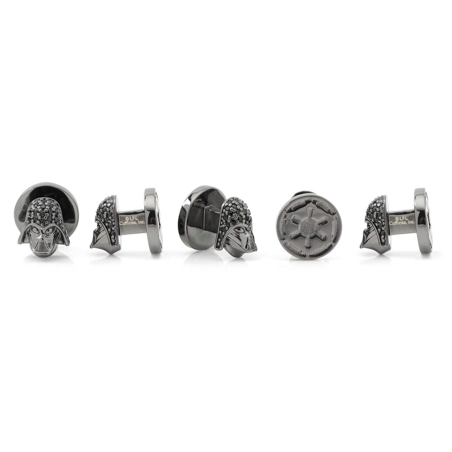 Star Wars Darth Vader Crystal 3D 5-Studs - Cufflinks.com - Flyclothing LLC