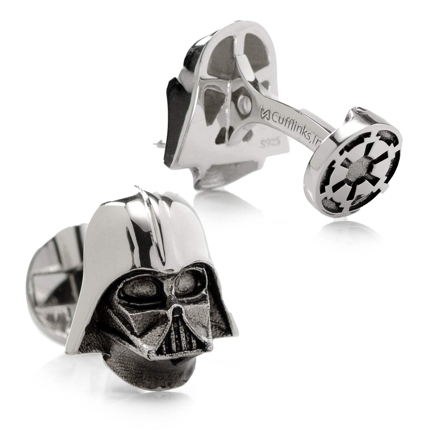 Star Wars Darth Vader Sterling Silver 3D Cufflinks - Cufflinks.com - Flyclothing LLC