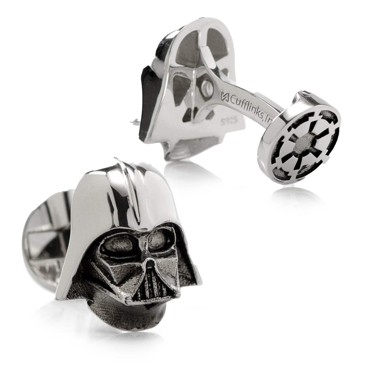 Star Wars Darth Vader Sterling Silver 3D Cufflinks - Cufflinks.com - Flyclothing LLC