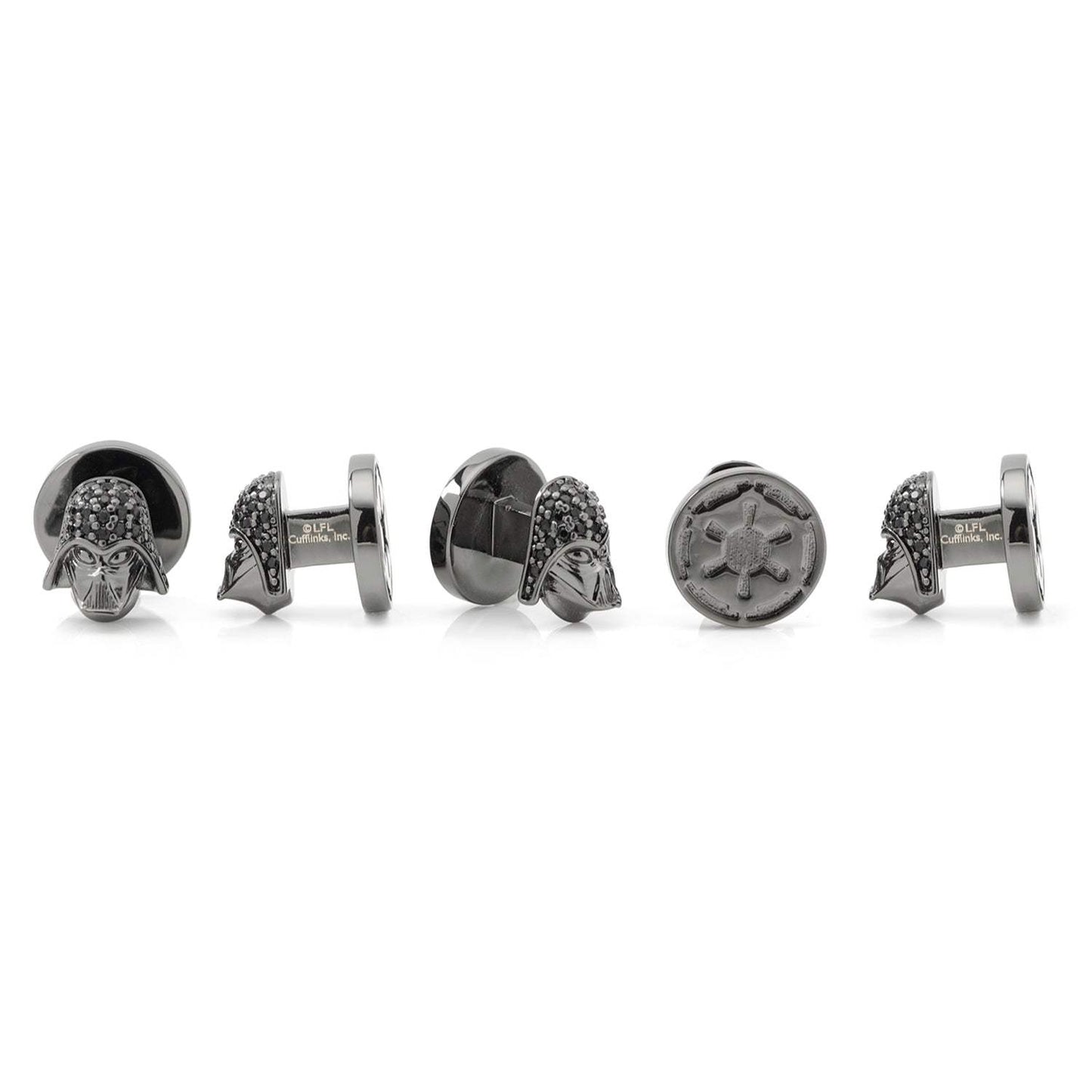 Star Wars Darth Vader Crystal 3D Cufflinks and 5-Stud Set - Cufflinks.com - Flyclothing LLC