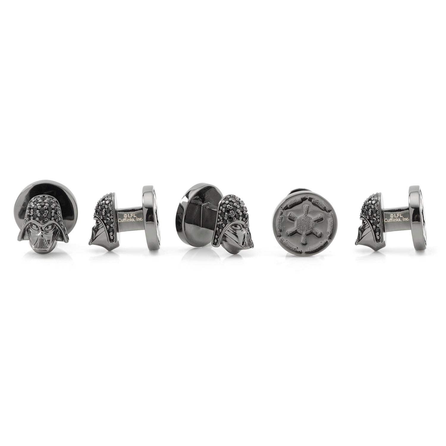 Star Wars Darth Vader Crystal 3D Cufflinks and 5-Stud Set - Cufflinks.com - Flyclothing LLC