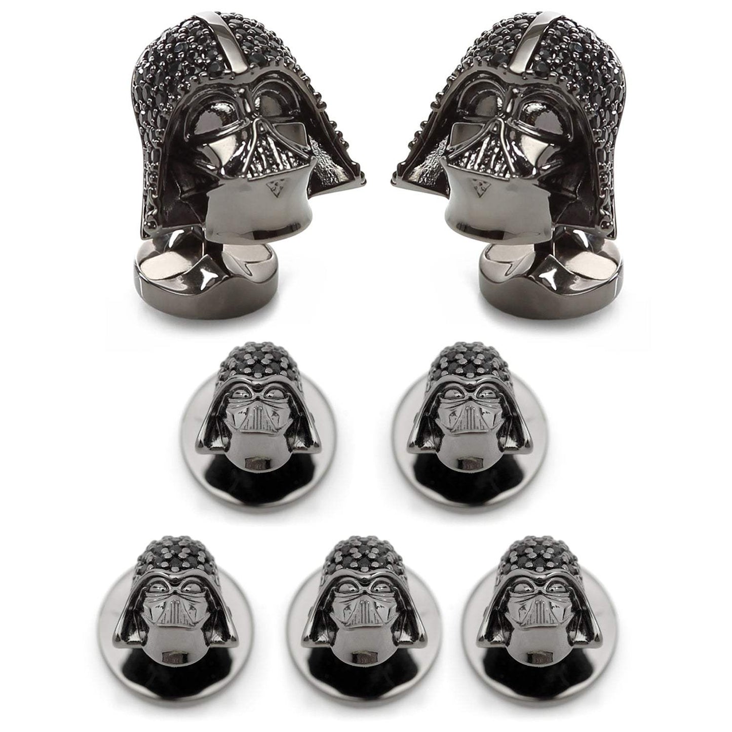 Star Wars Darth Vader Crystal 3D Cufflinks and 5-Stud Set - Cufflinks.com - Flyclothing LLC