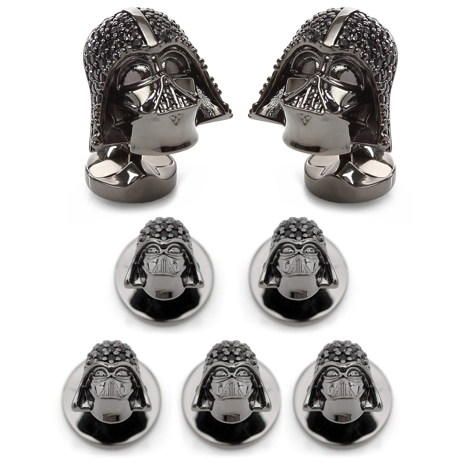 Star Wars Darth Vader Crystal 3D Cufflinks and 5-Stud Set - Cufflinks.com - Flyclothing LLC