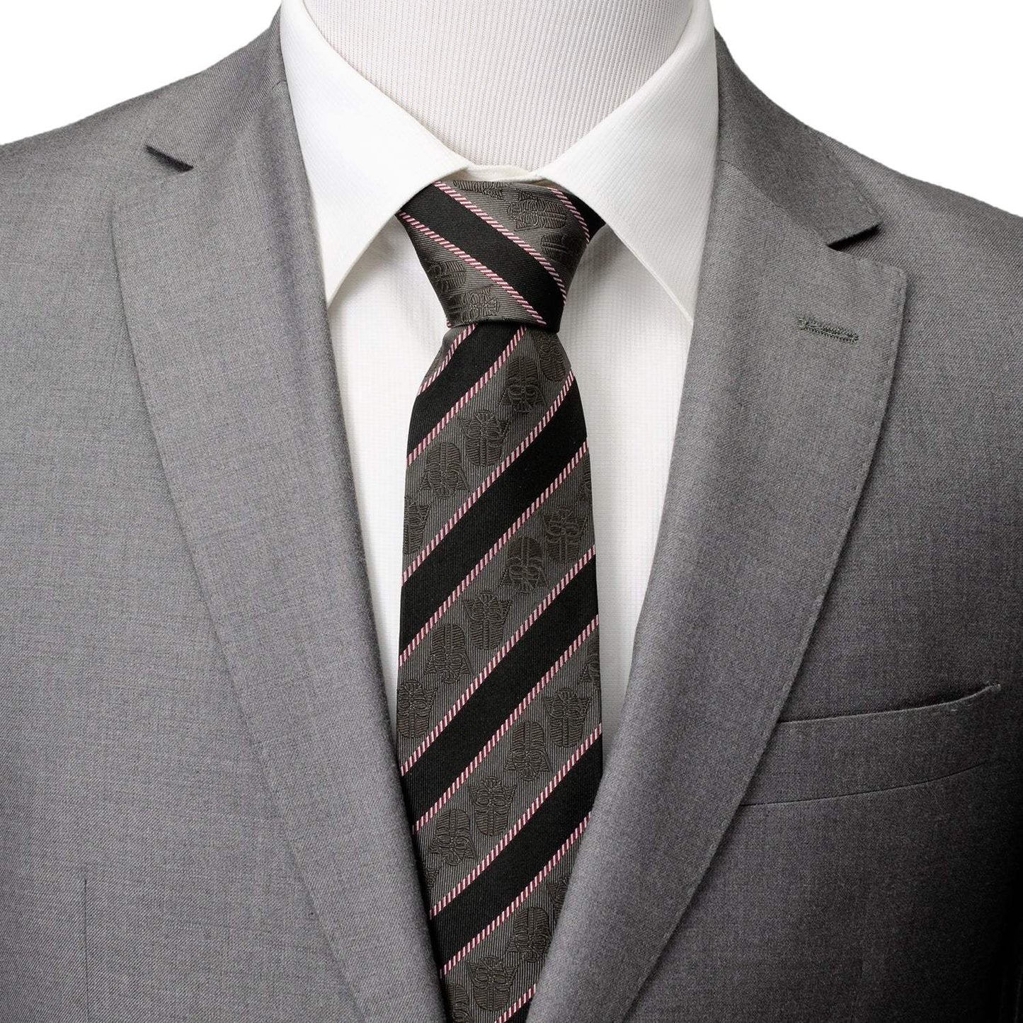 Star Wars Darth Vader Black and Gray Striped Tie - Cufflinks.com - Flyclothing LLC