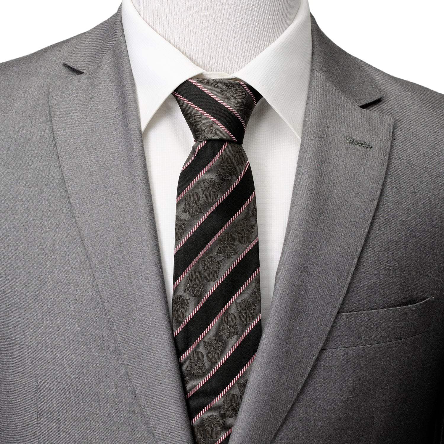 Star Wars Darth Vader Black and Gray Striped Tie - Cufflinks.com - Flyclothing LLC