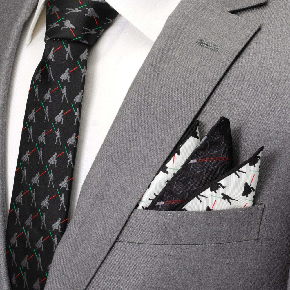 Star Wars Darth Vader and Luke Skywalker LIGHTSABER Battle Pocket Square - Cufflinks.com - Flyclothing LLC
