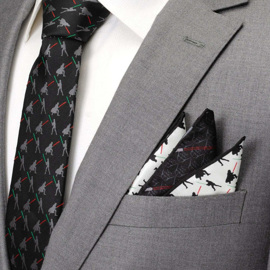 Star Wars Darth Vader and Luke Skywalker LIGHTSABER Battle Pocket Square - Cufflinks.com - Flyclothing LLC