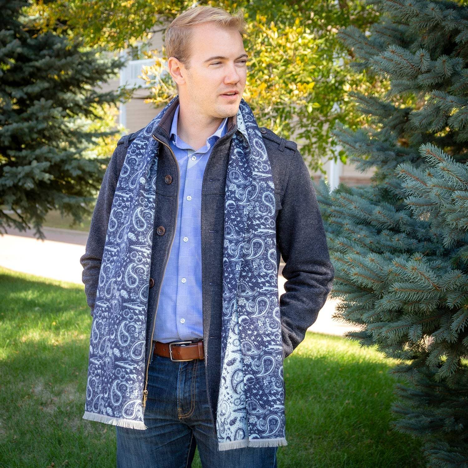 Star Wars Darth Vader Blue and Gray Paisley Scarf - Cufflinks.com - Flyclothing LLC