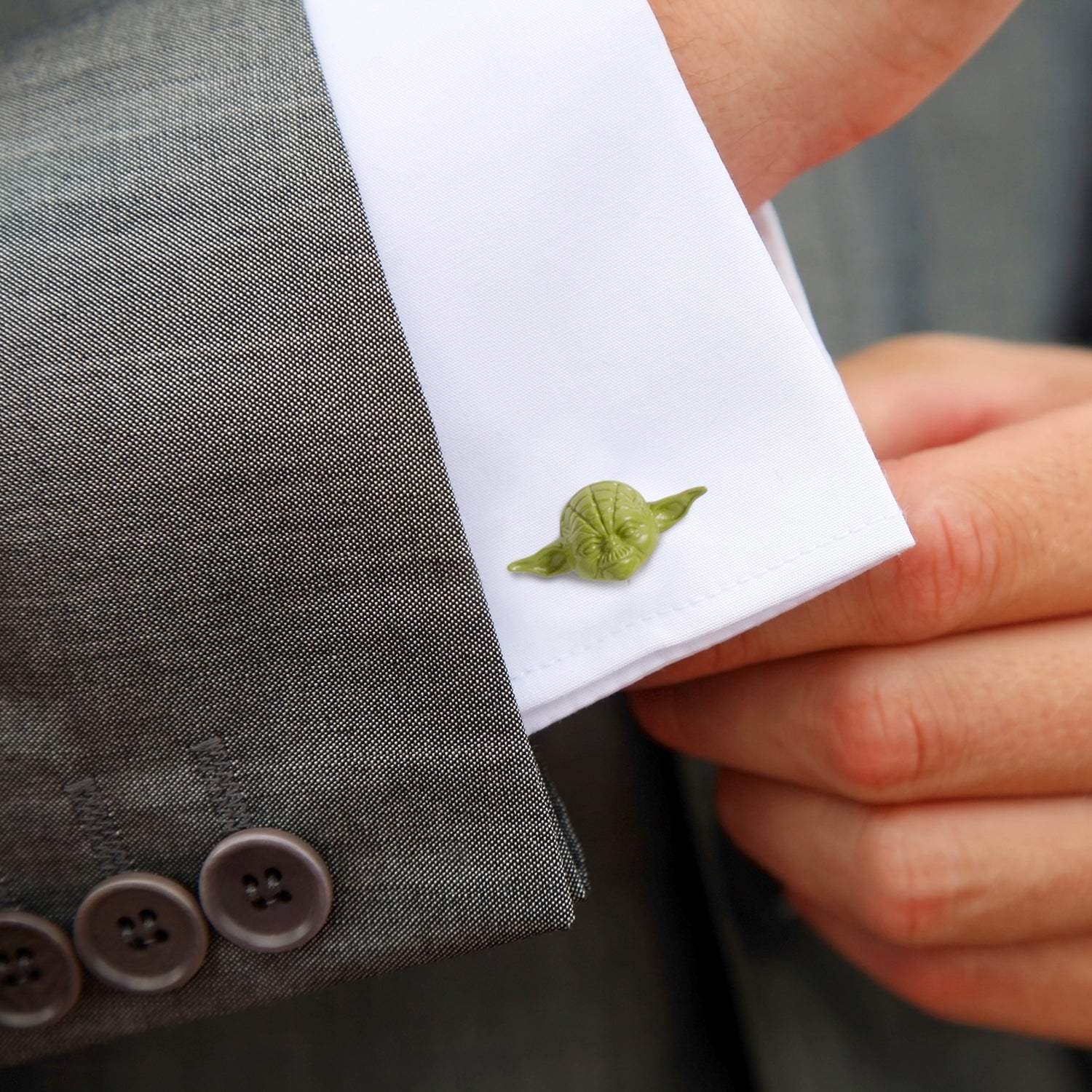 Star Wars Yoda 3D Cufflinks - Cufflinks.com - Flyclothing LLC