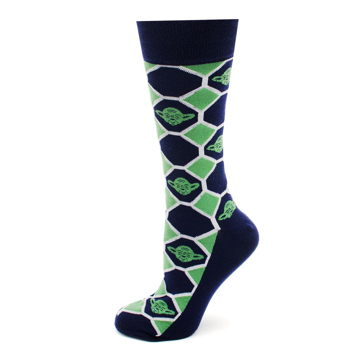 Star Wars Yoda Green and Navy Checkered Dress Socks and Jedi Crest Lapel Pin Gift Set - Cufflinks.com - Flyclothing LLC