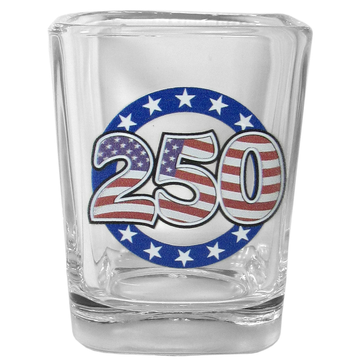 USA 250th Anniversary Square Glass Shot Glass