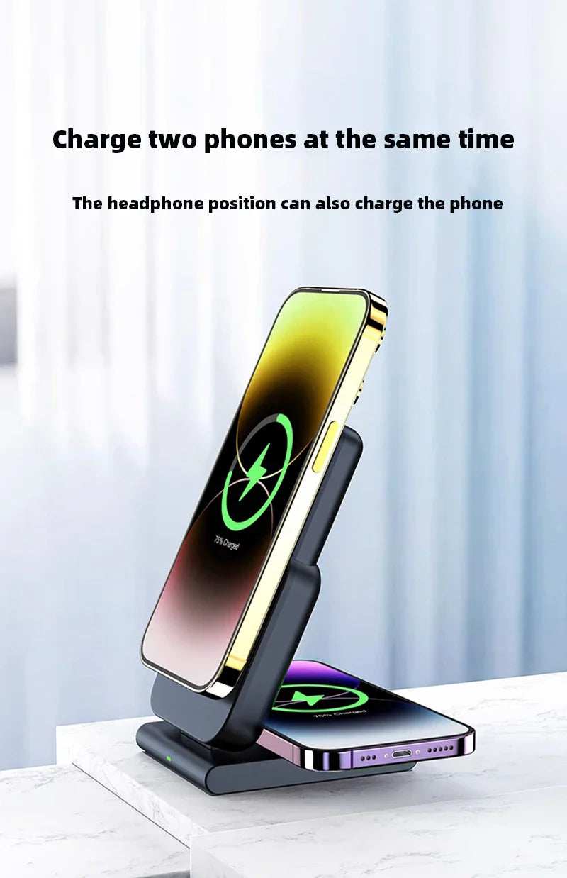 3in1 10000mAh Magnetic Wireless Power Bank Fast Charging Base Stand 5000mAh Portable External Battery for Apple iWatch iPhone 15 - ZeeBelle.com - Flyclothing LLC