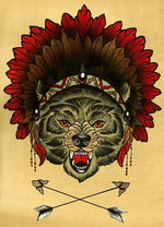 Black Market Art Company Sacred Wolf Print