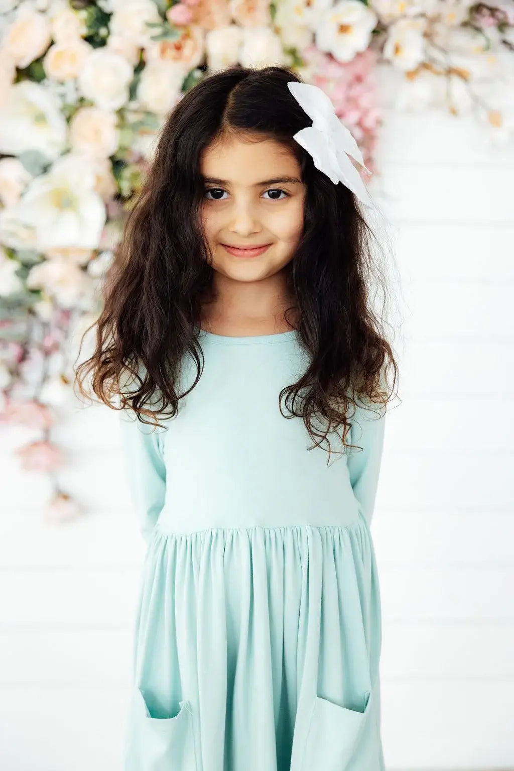 Sage 3/4 Sleeve Pocket Twirl Dress - Mila & Rose ® - Flyclothing LLC