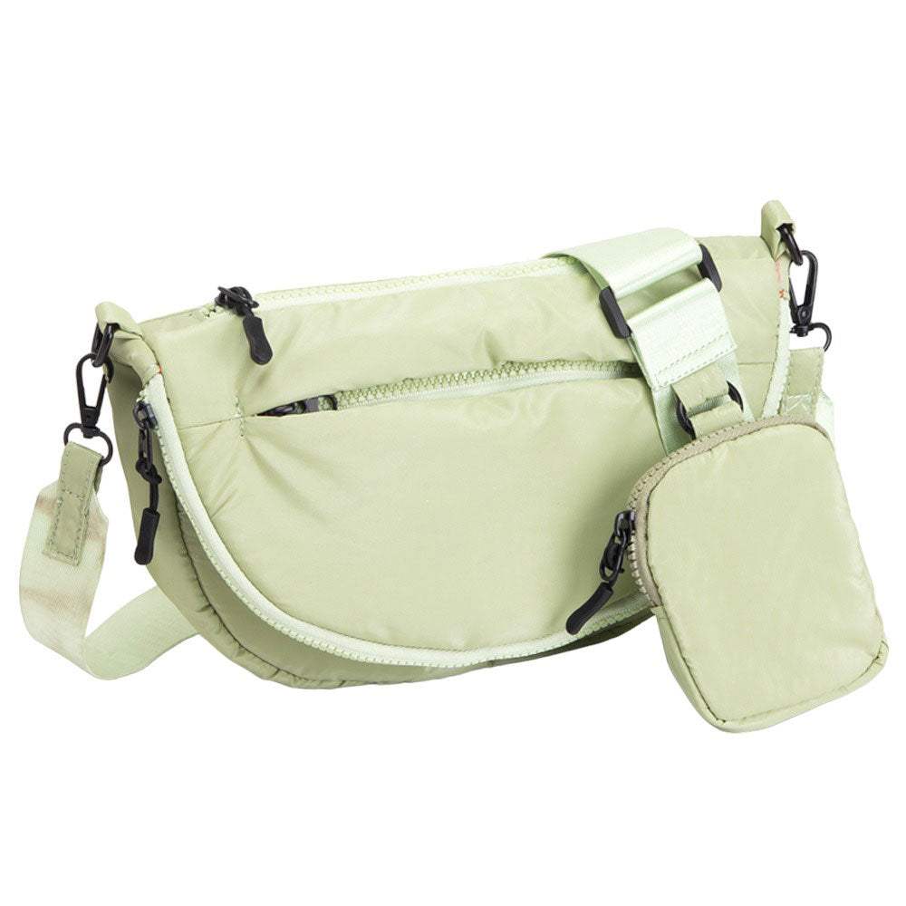 Puffer Half Moon Crossbody Bag - Madeline Love - Flyclothing LLC