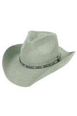 C.C Multi Colored Trim Band Knitted Cowboy Hat
