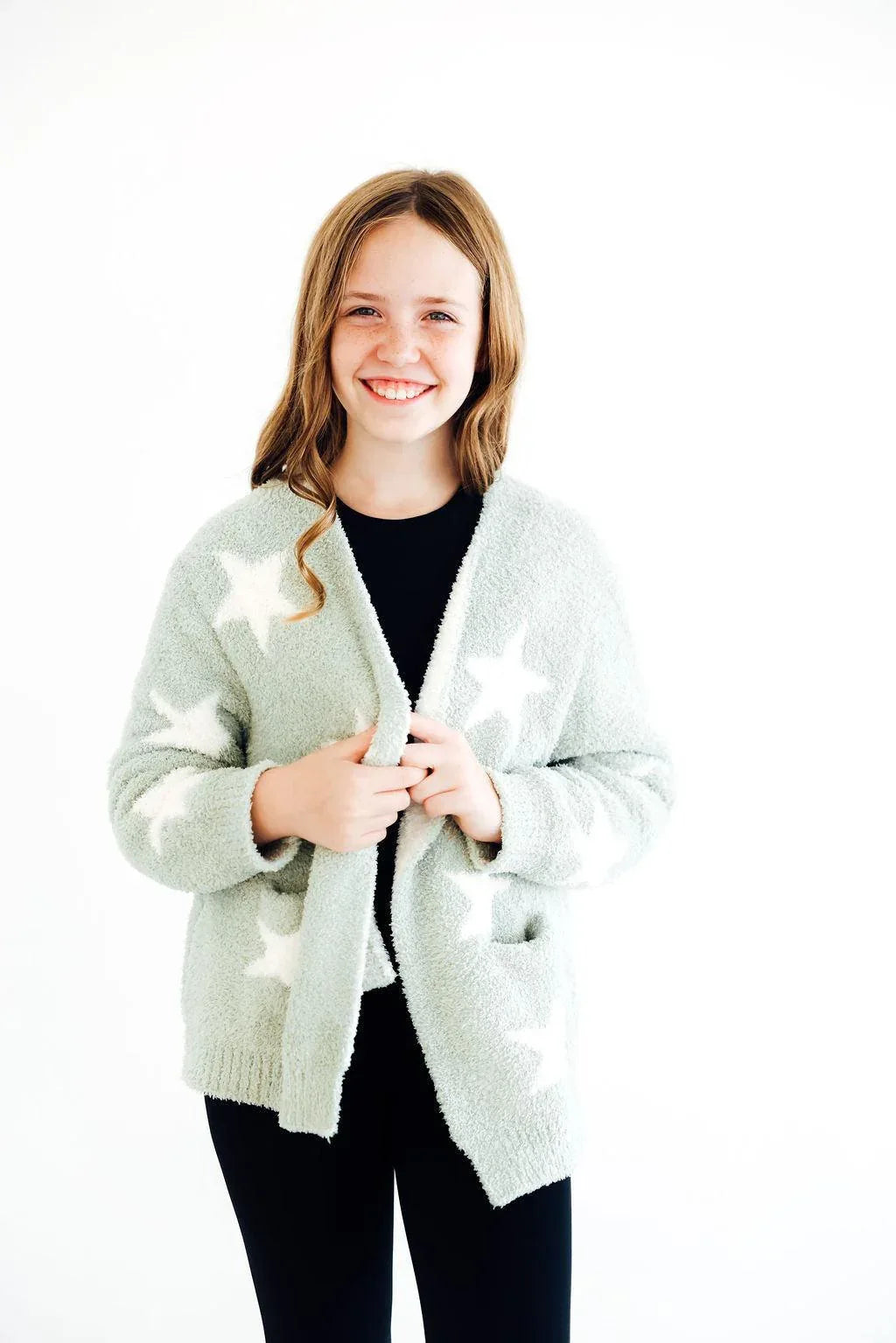 Sage/Coconut Star Cozy Cardigan - Mila & Rose ® - Flyclothing LLC