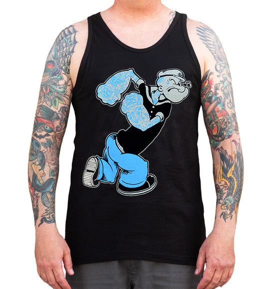 Adi Sailor Men's Black Tank Top - Lowbrow Art Company