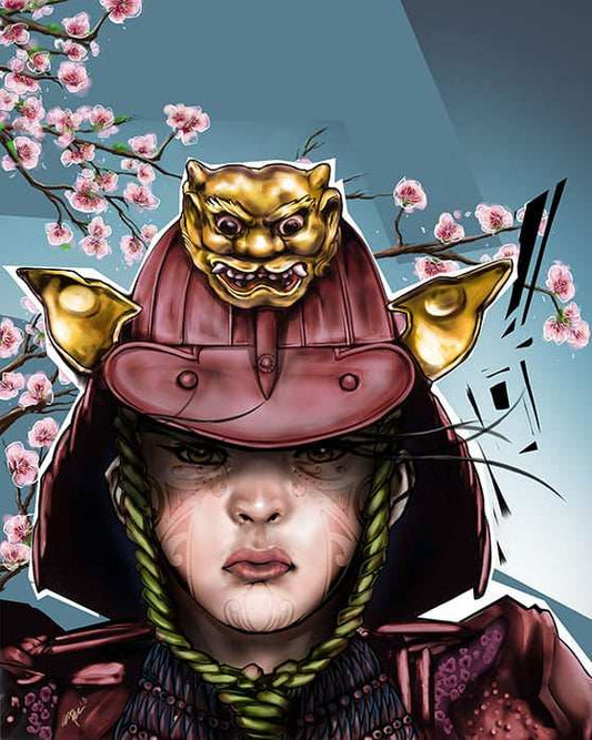 Black Market Art Company Samurai Girl Print - Black Market Art Company - Flyclothing LLC
