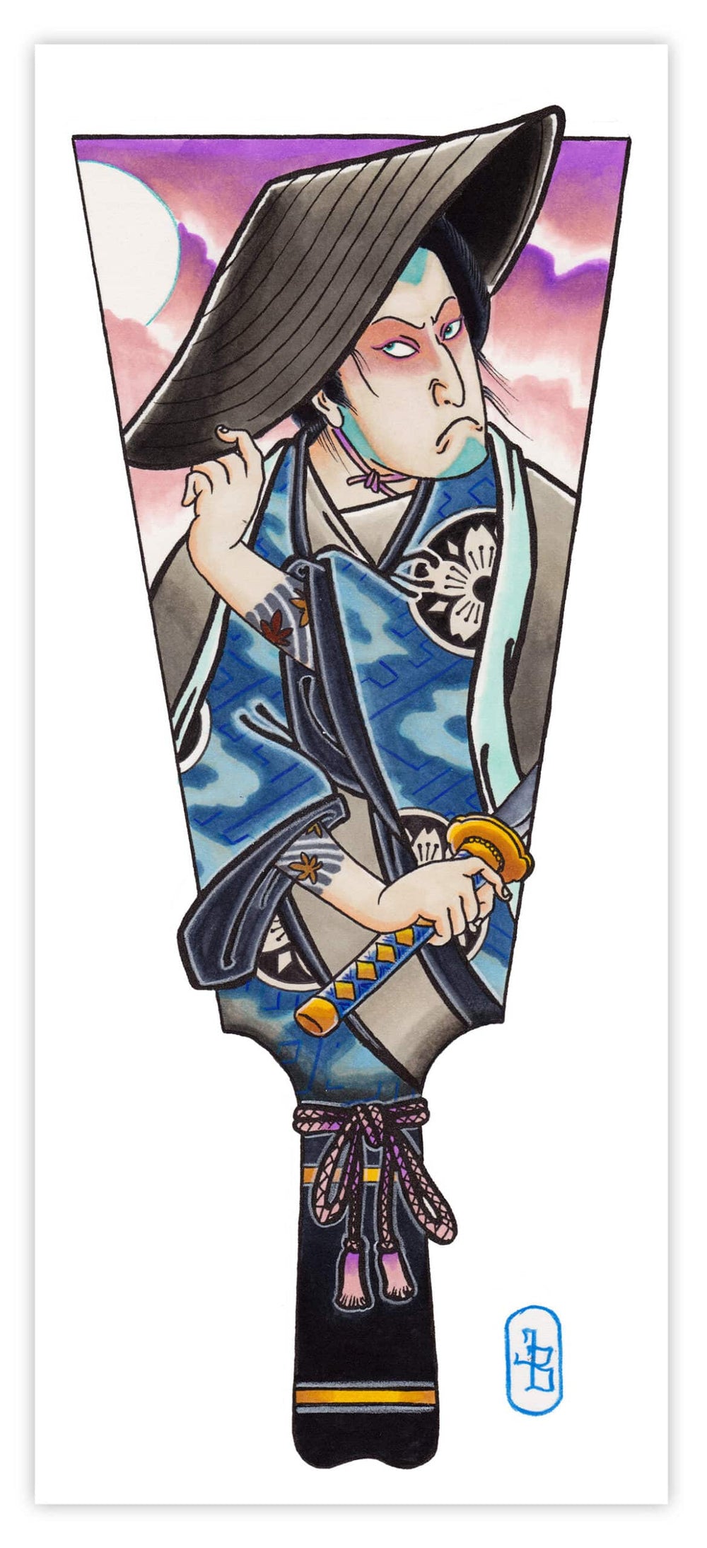 Black Market Art Company Samurai Hagoita Print