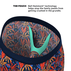 The San Diego Sunrise | Tropical Foliage Long Leg Ball Hammock® Pouch Underwear With Fly - Shinesty