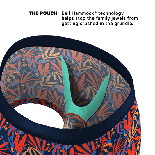 The San Diego Sunrise | Tropical Foliage Ball Hammock® Pouch Trunks Underwear - Shinesty
