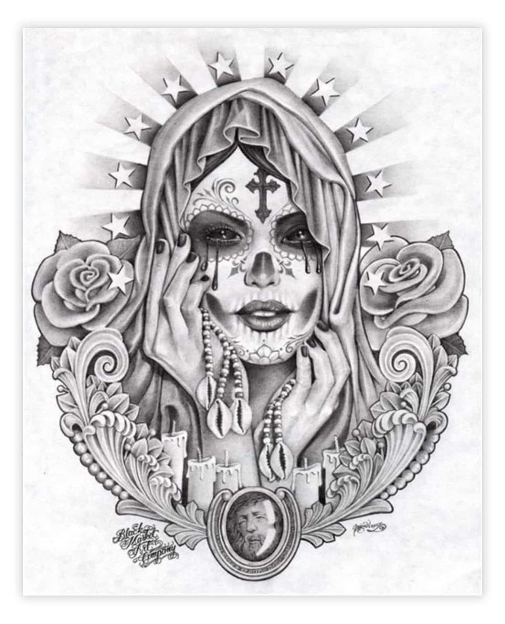 Black Market Art Company Santa Muerte Print