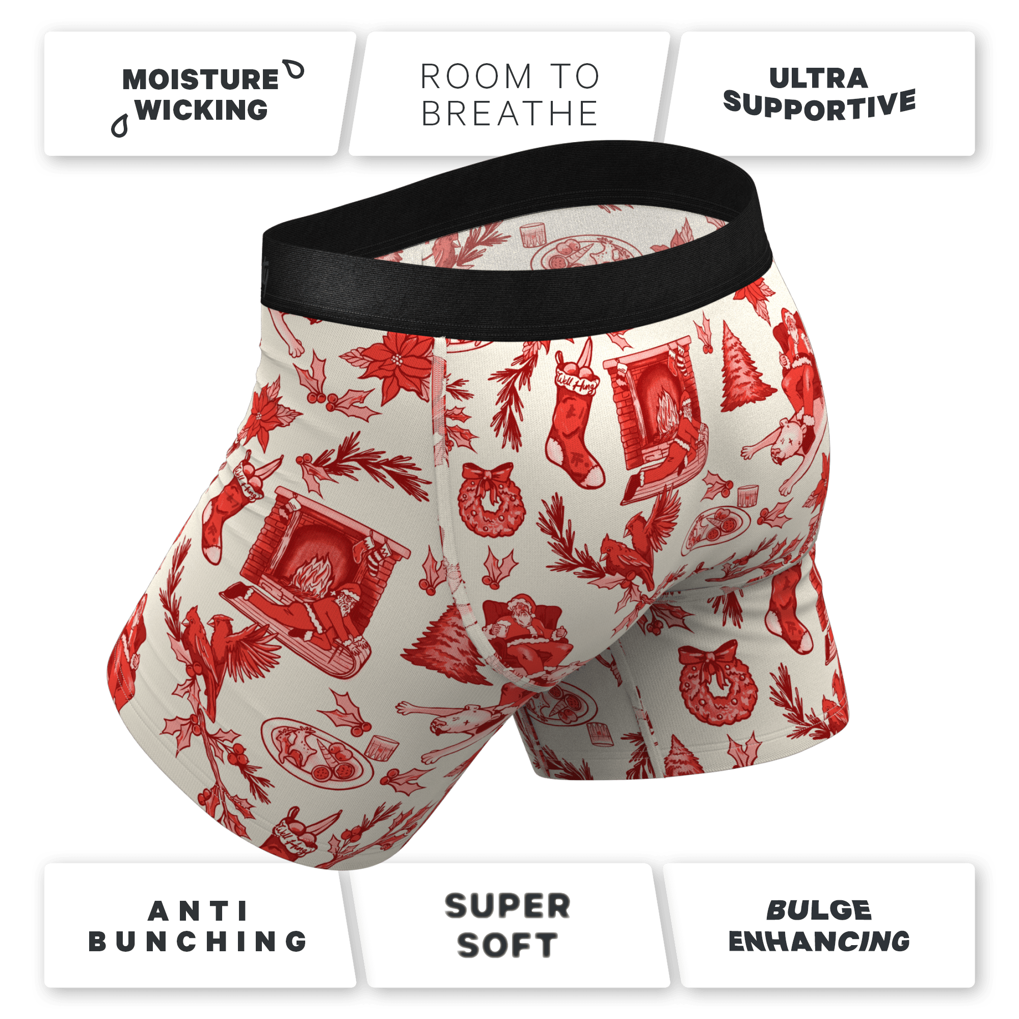 The Santa Slays | Christmas Toile Ball Hammock® Pouch Underwear - Shinesty