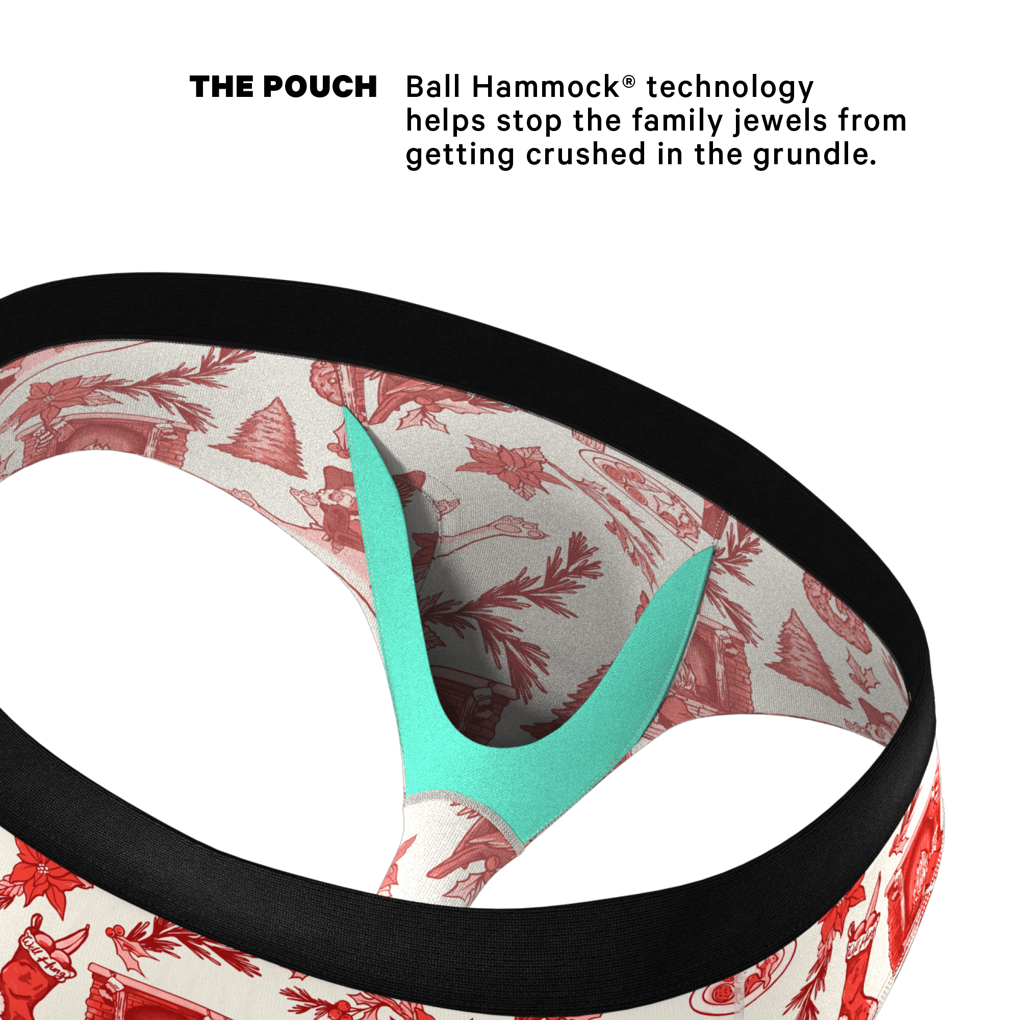 The Santa Slays | Christmas Toile Ball Hammock® Pouch Underwear Briefs - Shinesty