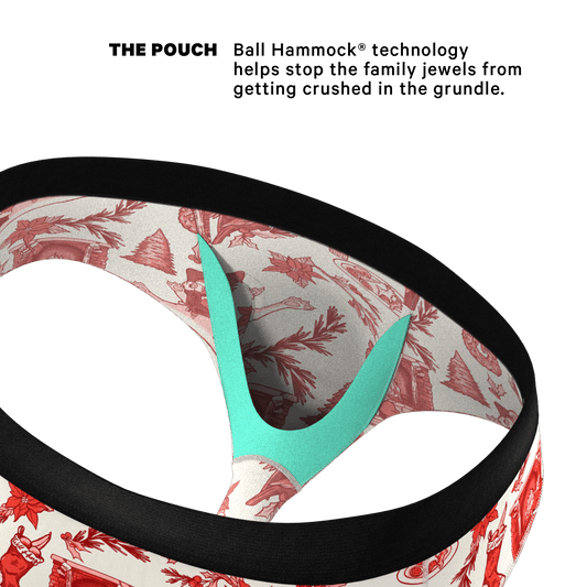 The Santa Slays | Christmas Toile Ball Hammock® Pouch Underwear Briefs - Shinesty